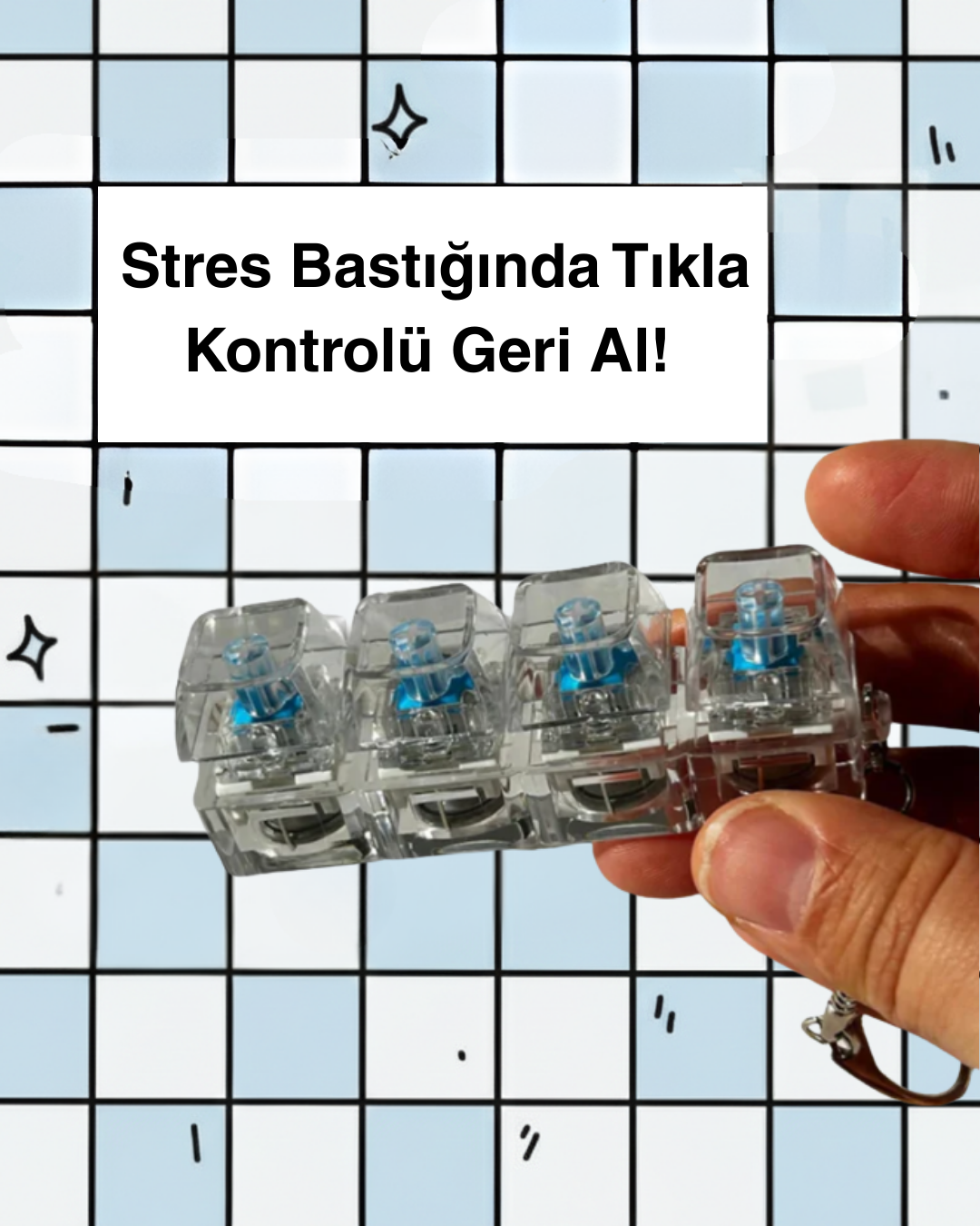 Clicker Tuş stres giderici anahtarlık