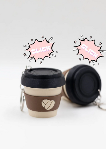 Mini Coffee Cup Clicker Anahtarlık
