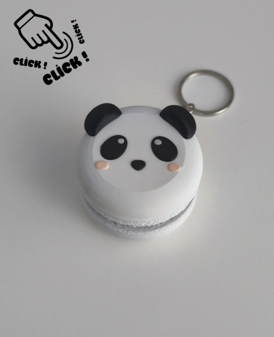 Panda Makaron Tıklamalı Clicker Fidget Anahtarlık